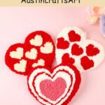 Red Heart Punch Needle Coaster Kit