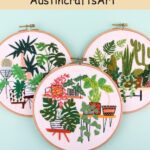 Cactus Plant Leaves Embroidery Kit