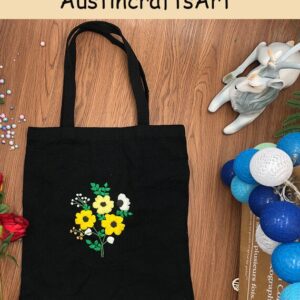 Embroidery Small Flowers Tote Bag Kit