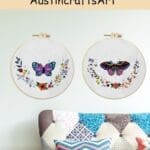 Butterfly And Garland Embroidery Kit