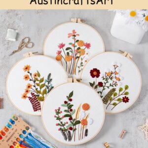 3D Wildflowers Plant Embroidery Kit