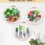 Green Plant Potted Embroidery Kit