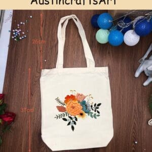 Embroidery Colorful Flower Totebag Kit