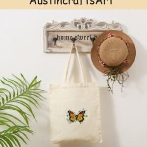 Bird Butterfly Embroidery Tote Bag Kit