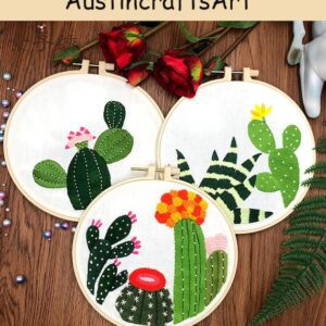 Green Cactus Handcraft Embroidery Kit