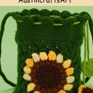Dark Green Sunflower Bag Crochet Kit