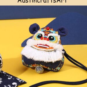 Chinese Lion Amulet Embroidery Kit