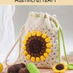 Beige Sunflower Bag Crochet Kit
