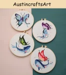 Whale And Butterfly Embroidery Kit