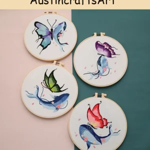 Whale And Butterfly Embroidery Kit