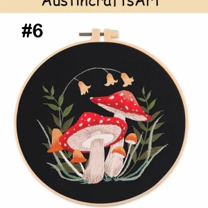 Cute Red Mushroom Embroidery Kit