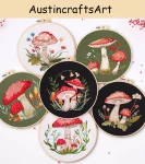 Cute Red Mushroom Embroidery Kit