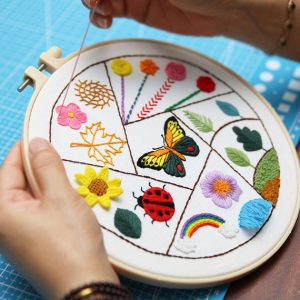 Flower Insect Sampler Embroidery Kit