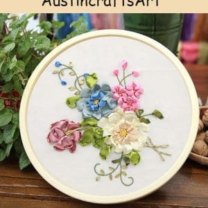 Silk Ribbon Flower Embroidery Kit