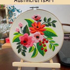 Floral Pattern Flower Embroidery Kit