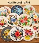 Floral Pattern Flower Embroidery Kit