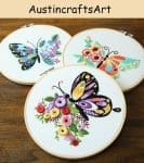 3D Flowers And Butterfly Embroidery Kit