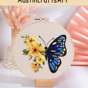 Colorful Flowers Butterfly Embroidery Kit