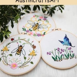 Flowers And Bee Embroidery Kit