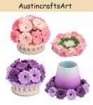 Pink Purple Flower Coaster Crochet Kit