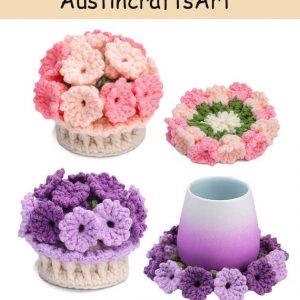 Pink Purple Flower Coaster Crochet Kit