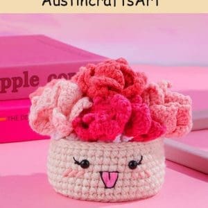 DIY Red Flower Coaster Crochet Kit