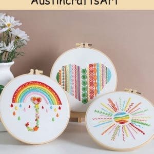 Rainbow Heart Sun Embroidery Kit