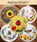 Sunflower Bee Ladybird Embroidery Kit