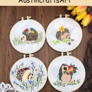 Cute Hedgehog Plant Embroidery Kit