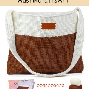 White Brown Hand Bag Crochet Kit
