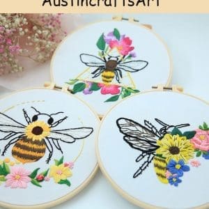 Flowers And Bee Embroidery Kit