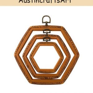 Hexagonal Faux Wood Embroidery Hoop