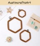 Hexagonal Faux Wood Embroidery Hoop