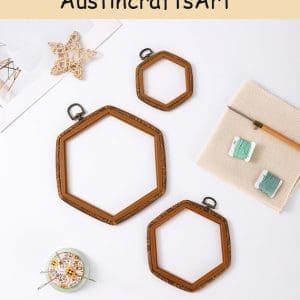 Hexagonal Faux Wood Embroidery Hoop