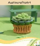 Cute Green Plant Coaster Crochet Kit