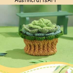 Cute Green Plant Coaster Crochet Kit