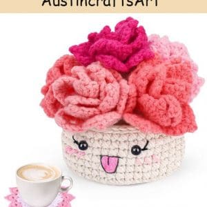 DIY Red Flower Coaster Crochet Kit