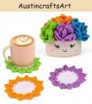 Mixed Color Floral Crochet Coaster Kit