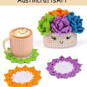 Mixed Color Floral Crochet Coaster Kit