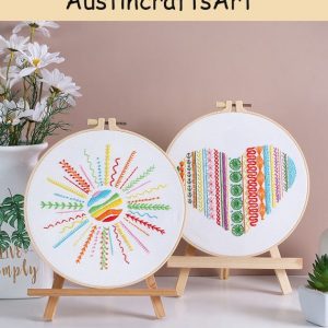 Rainbow Heart Sun Embroidery Kit