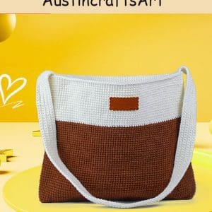 White Brown Hand Bag Crochet Kit