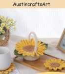 Sunflower Tabletop Coaster Crochet Kit