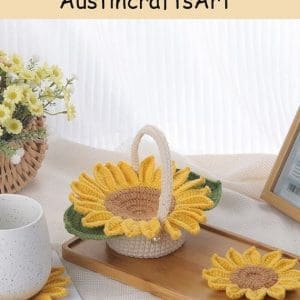 Sunflower Tabletop Coaster Crochet Kit