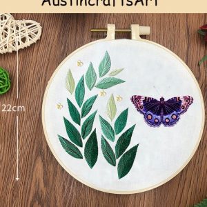 Plants And Butterfly Embroidery Kit
