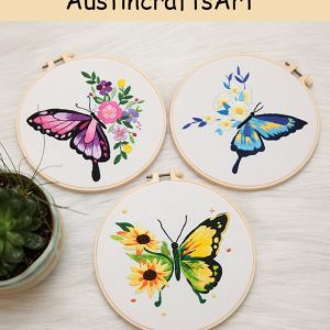 Pretty Flowers Butterfly Embroidery Kit