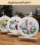 Multicolor Small Flower Embroidery Kit