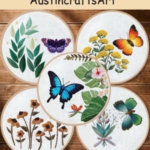 Plants And Butterfly Embroidery Kit