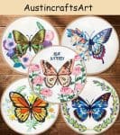 Beginner Colorful Butterfly Embroidery Kit