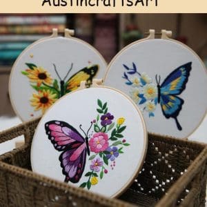 Pretty Flowers Butterfly Embroidery Kit