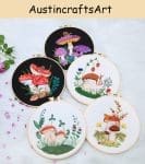 Cute Beginner Mushroom Embroidery Kit